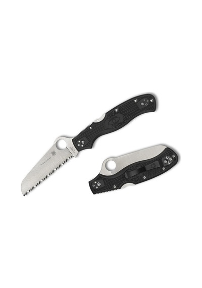 Spyderco Rescue 3 Thin Blue Line Spyderedge Kamp Çakı Siyah