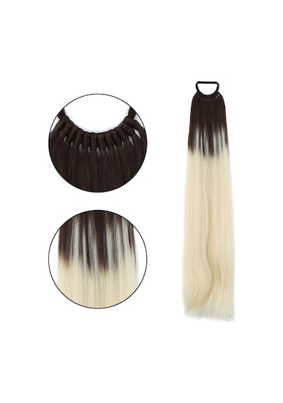 Lastik Tokalı At Kuyruğu Düz / Kumral / Platin Ombre - Ezjı-718150 Renkli