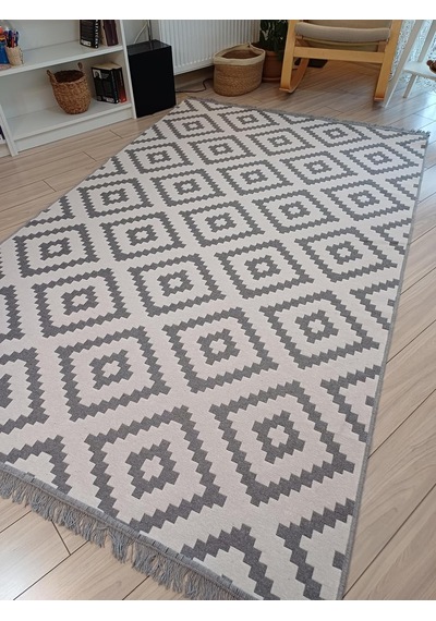 Kilim Çift Taraflı Dokuma Kilim Gri-beyaz 80 200cm Diğer