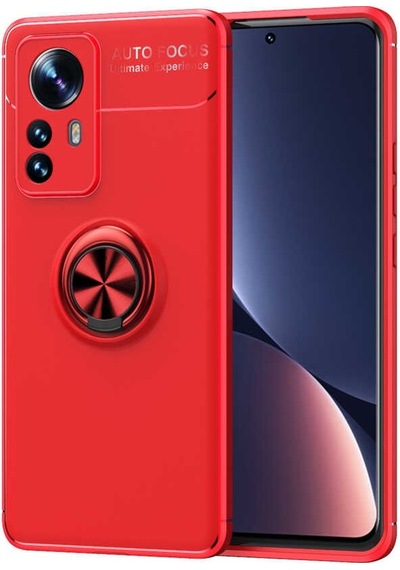 Xiaomi Mi 12 Pro Kılıf Kamera Çıkıntılı Renkli Yüzüklü Standlı Mıknatıslı Kapak Ravel