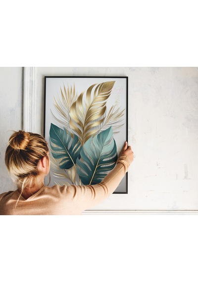 Çerçevesiz Poster, Dijital Baskı, Monstera Deve Tabanı Çiçeği , Ofis Salon Dekorasyon , Poster