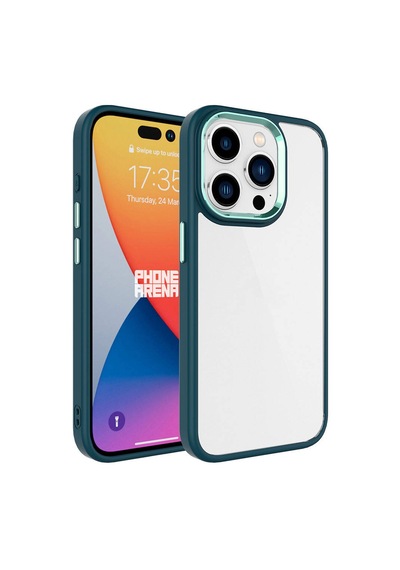 Apple Uyumlu iPhone 15 Pro Tchs Krom Kılıf-koyu Yeşil Koyu Yeşil