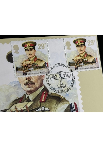 1986 İngiltere Kraliyet Hava Kuvvetleri Kartpostal Royal Air Force - Lord Trenchard / Dh 9a - Post Office Picture Postcard  Teşhir Ürün