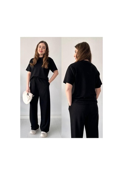 Maşuka Kadın Premium Oysho Kristal Kumaş Rahat Kalıp Eşofman Takım - Kısa Kollu Şık Ev Ve Sokak Modası Siyah Siyah Maşuka Kadın Premium Oysho Kristal Kumaş Rahat Kalıp Eşofman Takım - Kısa Kollu Şık Ev Ve Sokak Modası Siyah Siyah