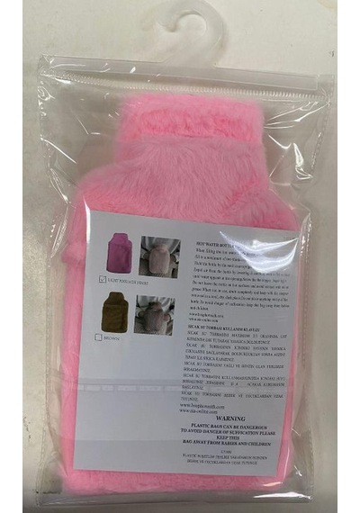 Bosphorus Yan Cepli Peluş Sıcak Su Torbası Pembe 750 ML