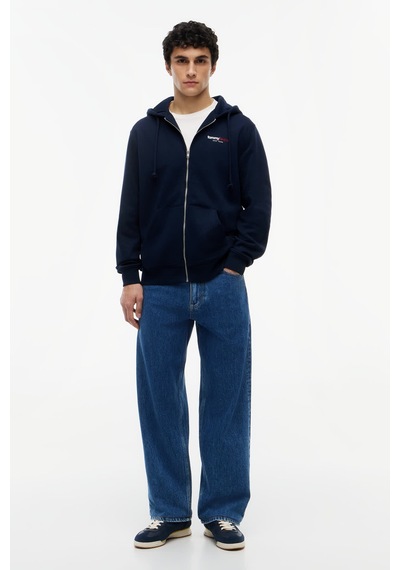 Tommy Hilfiger Tjm Reg Dna Backprınt Fz Hd Erkek Mavi Sweatshirt - Dm0dm23404