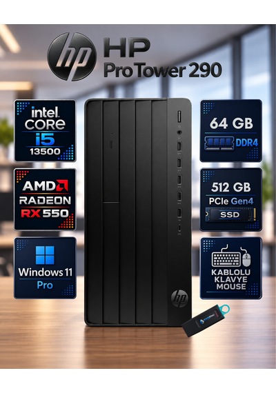 HP Pro Tower 290 G9 623Y0ETRNP48 i5-13500 64 GB 512 GB SSD W11P Masaüstü Bilgisayar