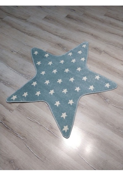 Antialerjik Çocuk Halısı Kds14 Mavi Yıldız Şekli 120X120 Cm