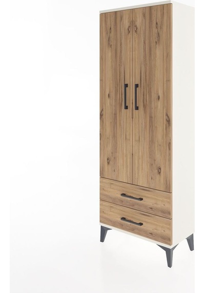 Arges Dolap 2 Raflı 2 Çekmeceli Tek Askılı 60x30x163 Aytaşı-çam Aytaşı