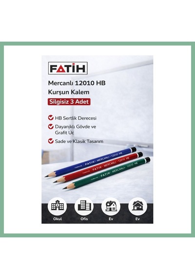 Bşkvirgo Fatih Mercanlı 12010 Hb Kurşun Kalem 3 Adet Bsk2026