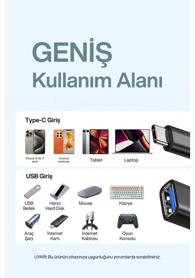 Otg Veri Kablosu Tip C Usb 3.0 Adaptörü A Hızlı Veri Aktarma Cep Telefon Tablet Pc Araba İçin Kablo