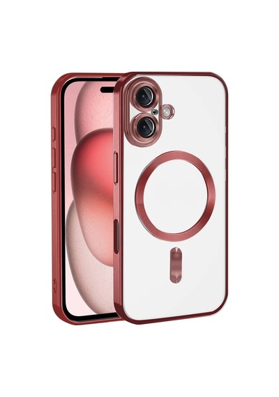 Apple iPhone Uyumlu  17 Uyumlu Kross Magneticsafe Kapak - Kırmızı