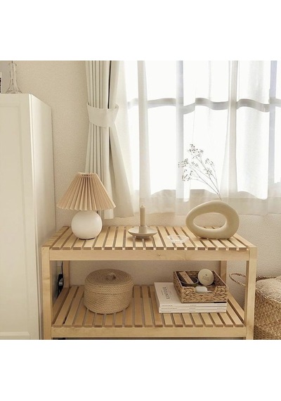 Çok Amaçlı Izgara Model Ahşap Komodin Ceviz