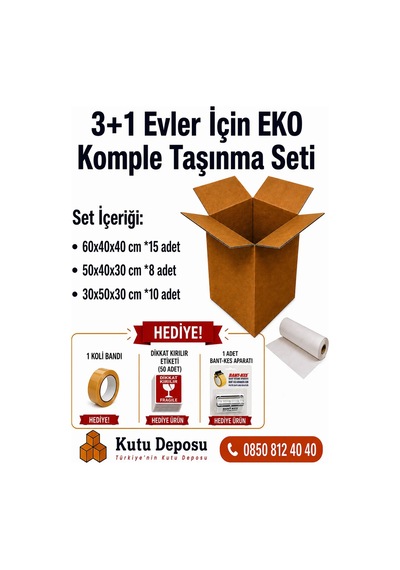 3+1 Evler İçin Eko Komple Taşınma Seti 1 Adet