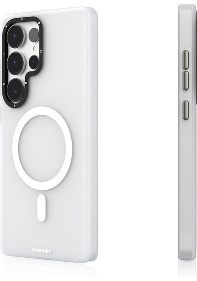 Galaxy Uyumlu S25 Ultra Kılıf Magsafe Şarj Özellikli Youngkit Hidden Sand Serisi Kapak Beyaz