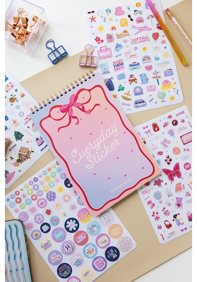 A5 Sticker Book 1183 Adet 18 Yaprak Renkli Etiket Defteri Everyday Sticker