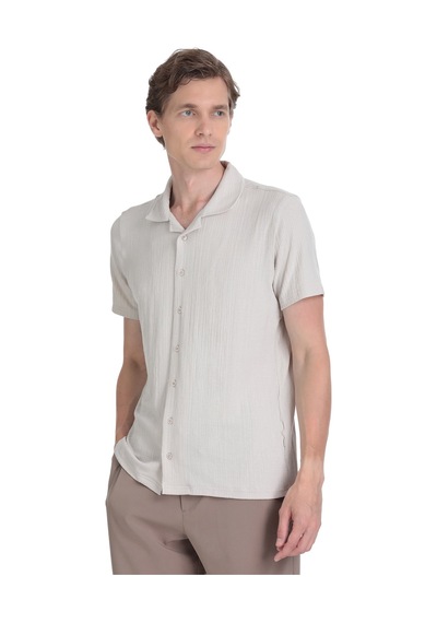 Hatemoğlu Ekru Regular Fit Apaş Yaka Gömlek 35135 4112494