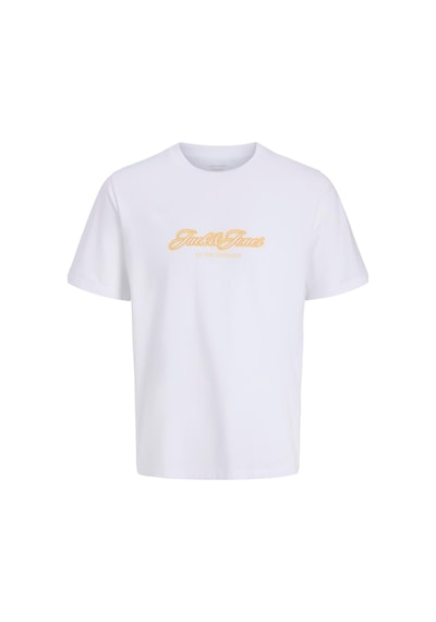 Jack & Jones Erkek Jorcatskılls Ballon Tee Ss Cn Fst Balon Kesim Tişört Beyaz