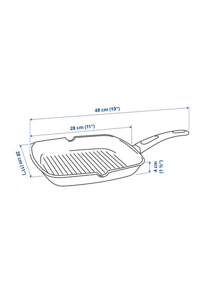 Ikea Hemlagad Izgara Tavası 28x28 Cm Siyah