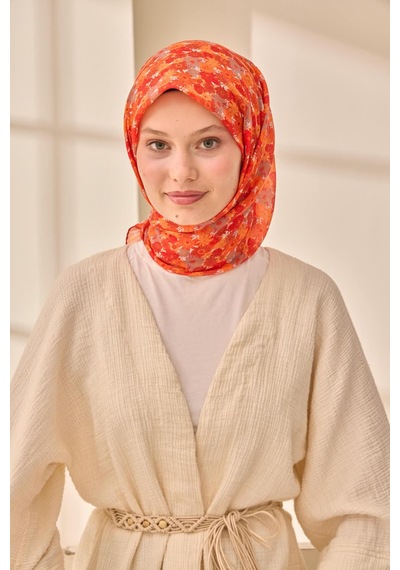 Silk Home Soft Eşarp 73092-13 Turuncu, Kiremit, Kırmızı, Vizon