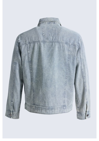 Hatemoğlu Gri Slim Fit Bebe Yaka Kot Ceket