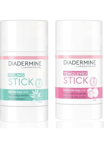 Diadermine Kombucha Çayı Özlü Temizleyici Stick 40 G + Diadermine Matcha Çayı Özlü Peeling Stick 40 G