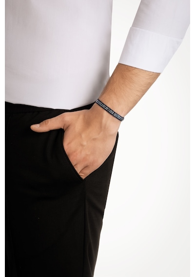 So Chic Lacivert Hematit Taşlı 21 Cm Çelik Erkek Bileklik Çelik