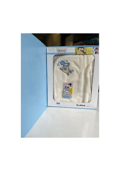 Tazmania Goal Lisans Nakışlı Bambu Yenidoğan Bebek Pelerini 80x80 Cm Krem - Bej