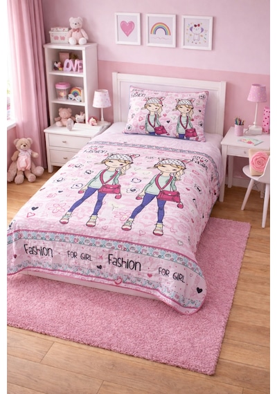 Çok Amaçlı Çocuk Yatak Örtüsü Geniş Ebatlı 160 X 230 Tek Örtü Pembe