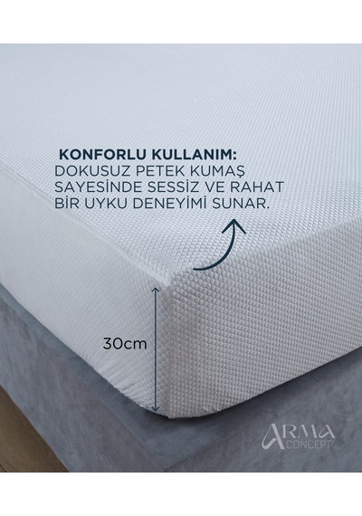 Tek Kişilik Sızdırmaz Yatak Koruyucu Alez Fitted Bazalı