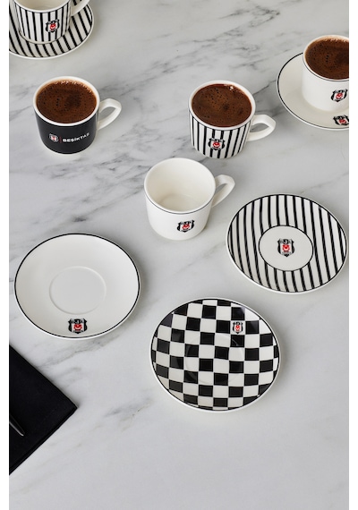 Karaca X Beşiktaş Lisanslı 6 Kişilik Kahve Fincan Takımı 80 Ml Siyah