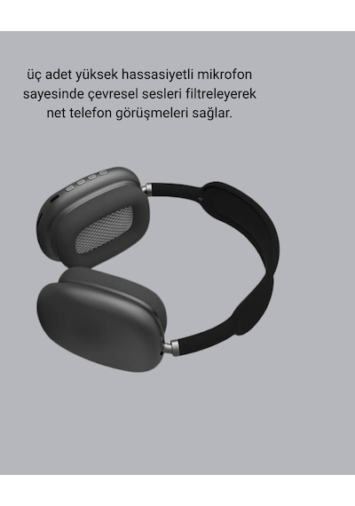 Bluetooth 5.0 Kulak Üstü Kulaklık Gürültü Engelleme, Uzamsal Ses, Hızlı Şarj