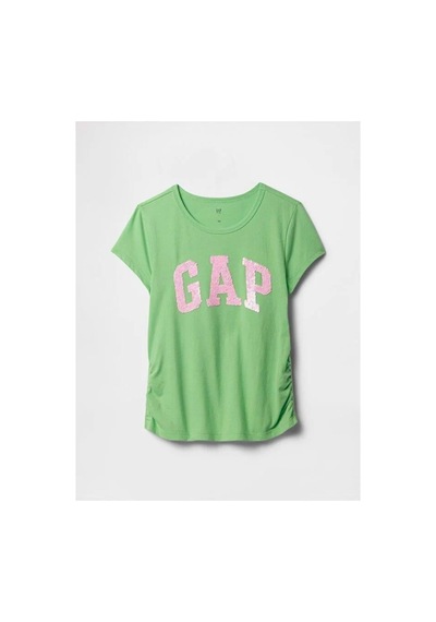 Gap V-logo Sıde Ruched Tee Kız Çocuk T-shirt 742430004 321814442-32336 Yeşil