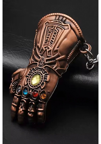 Thentech Thanos Eldiveni Şeklinde Sonsuzluk Taşları İle Metal İşlemeli Anahtarlık 2 Adet Hediyelik Anahtarlık