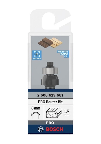 Bosch Pro 15.9x7.9mm R1.6 Ahşap Oluk Açma Freze Ucu 2608629681