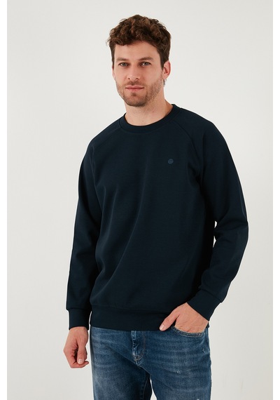 Buratti Streç Pamuklu Relaxed Fit Bisiklet Yaka 2'Li Paket Erkek Sweat 5901210S2 Lacivert-Siyah