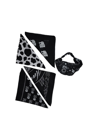 Kare Ve Lastikli Bandana Seti Kahverengi