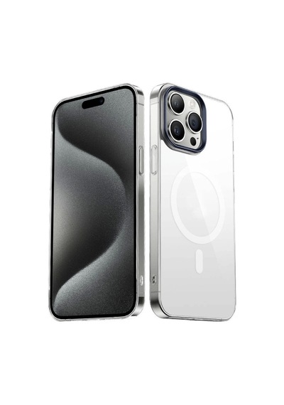 Apple Uyumlu iPhone  15 Pro Kılıf Zore Wireless Şarj Özellikli Şeffaf G-glass Kapak