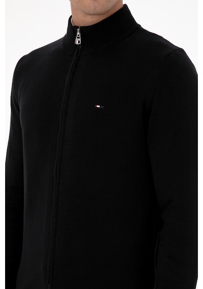 U.S. Polo Assn. Erkek Slim Fit Siyah Basic Triko Hırka 50313688-VR046