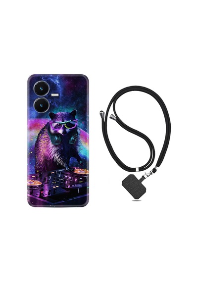 Vivo Y22S Kılıf İpli Boyun Askılı Desenli Silikon Dj 1821