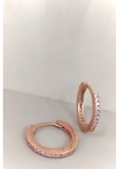 Gümüş 1 Cm Ince Taşlı Bayan Halka Küpe Nz11d3 Diğer