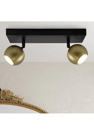 Gu10 Tasarruflu Led 3 Lü Metal Gövde Gold Hareketli Başlık Spot T Siyah