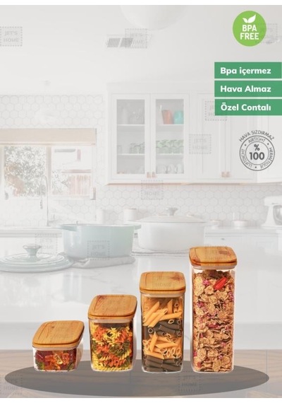 9 Lu Erzak Saklama Kabı Seti Bpa Free Bakliyat Kutusu Şeffaf