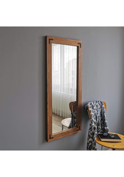 Tr Doğal Ahşap Dekoratif Duvar Salon Ofis Boy Ayna 50x110cv Diğer