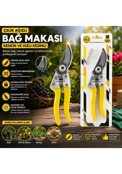 Çelik Ağızlı Bağ Makas 5468