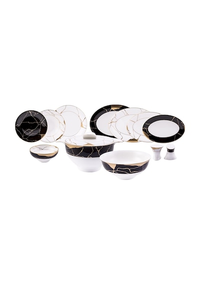 Jumbo Marble 12 Kişilik 61 Parça Bone Yemek Takımı