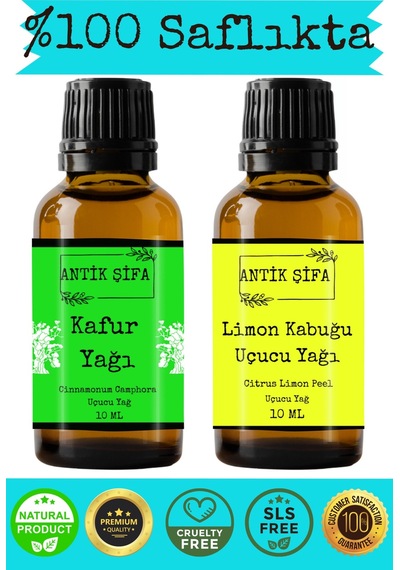 Saf Kafur Yağı Ve Limon Uçucu Yağı - 10ml + 10ml 20 ML
