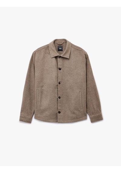 Koton Cep Detaylı Uzun Kollu Gömlek Yaka Düğmeli Slim Fit Kaşe Ceket Vizon 6wam20211hw VIZON Koton Cep Detaylı Uzun Kollu Gömlek Yaka Düğmeli Slim Fit Kaşe Ceket Vizon 6wam20211hw VIZON