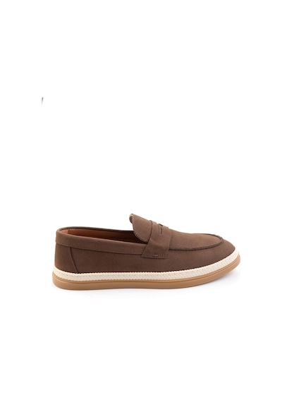 Kahve Hakiki Deri Erkek Loafer Ayakkabı E01594324101 Kahve