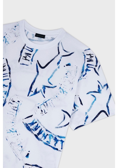 Paul & Shark Erkek T Shirt 24411103 010 Beyaz Beyaz
